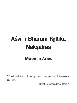 Asvini-Bharani-Krttika Naksatras - Moon in Aries - English